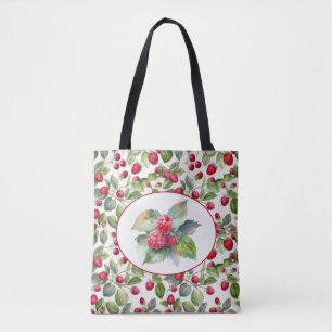 Prachtige frambozen waterverf kunst tote bag