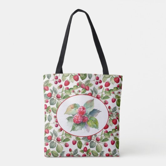 Prachtige frambozen waterverf kunst tote bag (Achterkant)