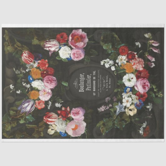 Prachtige  Franse Florals-ontslagpapier Tissuepapier (Voorkant)