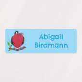 Prachtige fregatvogel cartoon gepersonaliseerd labels (Design 1)