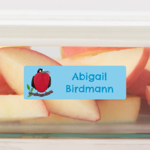 Prachtige fregatvogel cartoon gepersonaliseerd labels