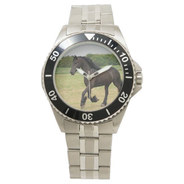 Prachtige Friesian Horse Horloge (Voorkant)