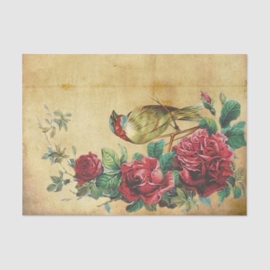 Prachtige Full Red Roses met Regal Bird Tissuepapier (Voorkant)