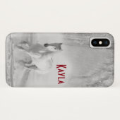 Prachtige galoping van het witte Arabische paard Case-Mate iPhone Case (Achterkant (horizontaal))