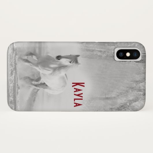 Prachtige galoping van het witte Arabische paard Case-Mate iPhone Case (Achterkant (horizontaal))