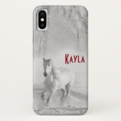 Prachtige galoping van het witte Arabische paard Case-Mate iPhone Case (Achterkant)
