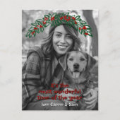 Prachtige Garland Krans CUSTOM FOTO KERST Feestdagenkaart (Voorkant)