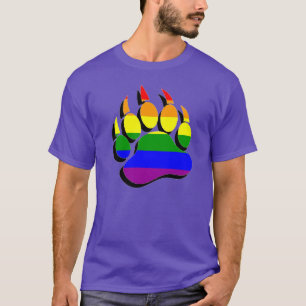 Prachtige Gay Beer klauw In Regenboog 3D VERHOOG E T-shirt
