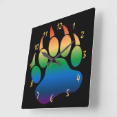 Prachtige Gay Beer Pride Beer Paw Vierkante Klok (Hoek)