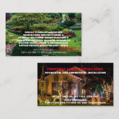 Prachtige gazon foto & kerstverlichting foto visitekaartje (Voorkant / Achterkant)