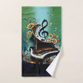 Prachtige gebogen fantasie piano bad handdoek (Handdoek)