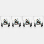 Prachtige gebogen fantasie piano whisky glas (Achterkant)