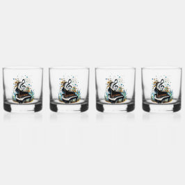 Prachtige gebogen fantasie piano whisky glas