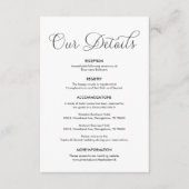 Prachtige gegevens over onze bruiloft, klassieke z informatiekaartje (Voorkant)