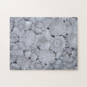 Prachtige geheel witte porseleinen bloemen uitdage legpuzzel (Horizontaal)