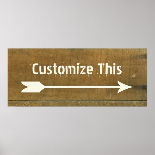 Prachtige  geïnspireerde oude Wooden Sign Poster (Voorkant)