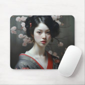 Prachtige Geisha bloemen Muismat (Met muis)