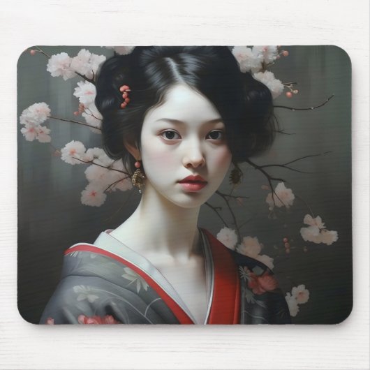 Prachtige Geisha bloemen Muismat (Voorkant)