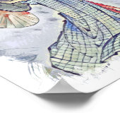 Prachtige Geisha  Hokusai Japanse kunst Poster (Hoek)