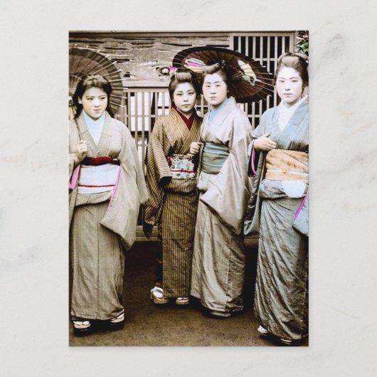 Prachtige  Geisha in Kimonos Old Japan Briefkaart (Voorkant)