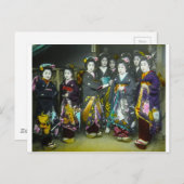 Prachtige  Geisha Japan Magic Lantern Slide Briefkaart (Voorkant / Achterkant)