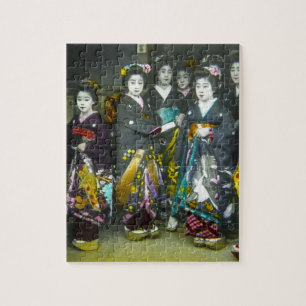 Prachtige Geisha Japan Magic Lantern Slide Legpuzzel