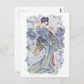 Prachtige Geisha / japanse kunststijl Briefkaart (Voorkant / Achterkant)