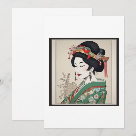 prachtige geisha kaart (Voorkant / Achterkant)