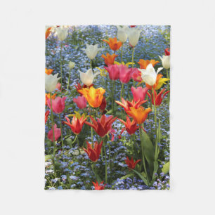 Prachtige gekleurde tulpen fleece deken