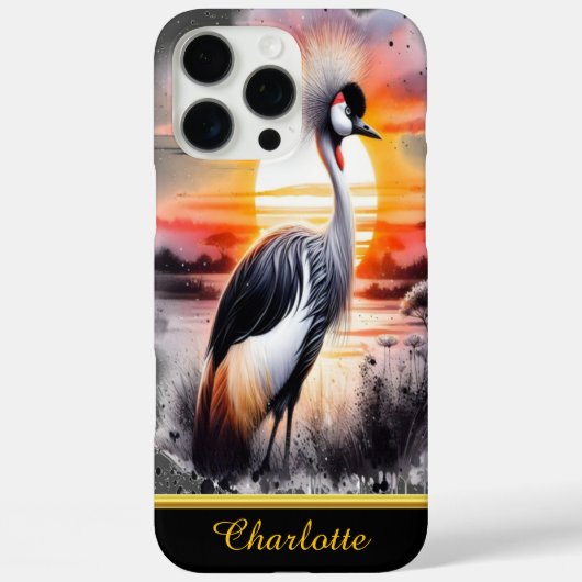 Prachtige gekroonde kraan bij zonsondergang in de  Case-Mate iPhone case (Achterkant)