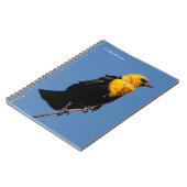Prachtige gele Blackbird op een dag van de Windy Notitieboek (Linkerzijde)