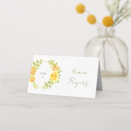 Prachtige Gele Bloem Place Card Plaatskaartje