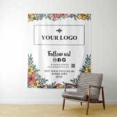 Prachtige gele bloemen uw Logo QR code achtergrond Wandkleed (In situ)