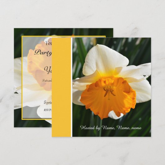 prachtige gele en goudhoudende bloem, geheel kaart (Voorkant / Achterkant)