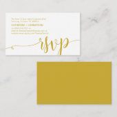 Prachtige Gele Goud, RSVP van de Wedding Party ant Informatiekaartje (Voorkant / Achterkant)