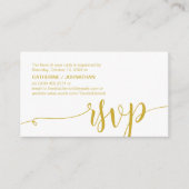 Prachtige Gele Goud, RSVP van de Wedding Party ant Informatiekaartje (Voorkant)