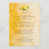 Prachtige gele hibiscus Flower Art Weddenschap Menu (Achterkant)