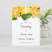 Prachtige gele hibiscus Flower Art Weddenschap Menu (Staand voorkant)