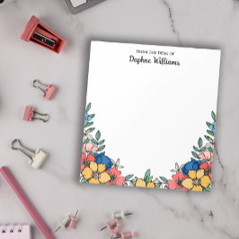 Prachtige gele koraalbloem van het bureau van notitieblok