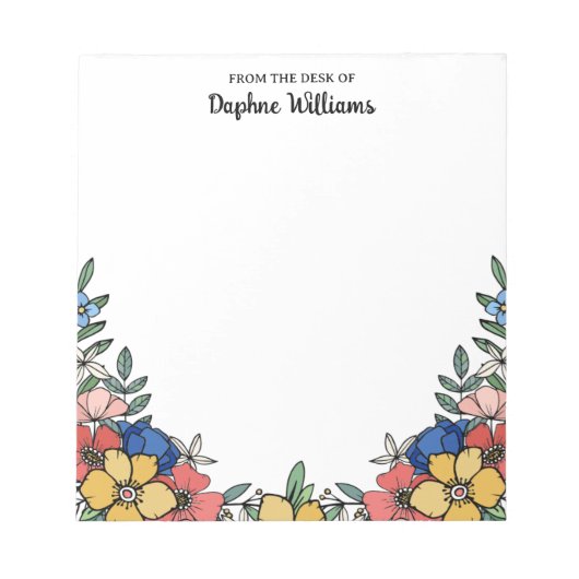 Prachtige gele koraalbloem van het bureau van notitieblok (Voorkant)