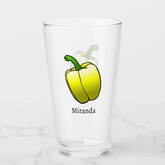 Prachtige Gele Paprika Glas (Voorkant)