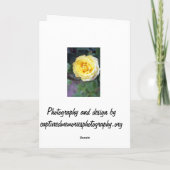 Prachtige gele roos verjaardagskaart kaart (Achterkant)