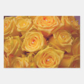 Prachtige gele rozen en parelpapier inpakpapier vel (Voorkant)