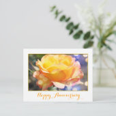 Prachtige gele rozenbloem briefkaart (Staand voorkant)