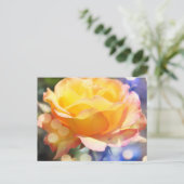 Prachtige gele rozenbloem. Florale fotografie Briefkaart (Staand voorkant)