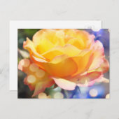 Prachtige gele rozenbloem. Florale fotografie Briefkaart (Voorkant / Achterkant)