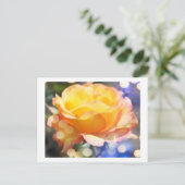 Prachtige gele rozenbloem. Florale fotografie Briefkaart (Staand voorkant)
