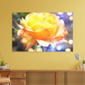 Prachtige gele rozenbloem. Florale fotografie Canvas Afdruk (Insitu (Woonkamer))
