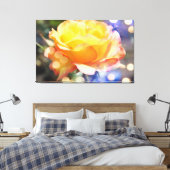 Prachtige gele rozenbloem. Florale fotografie Canvas Afdruk (Insitu (Slaapkamer))