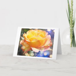 Prachtige gele rozenbloem. Florale fotografie Feestdagen Kaart